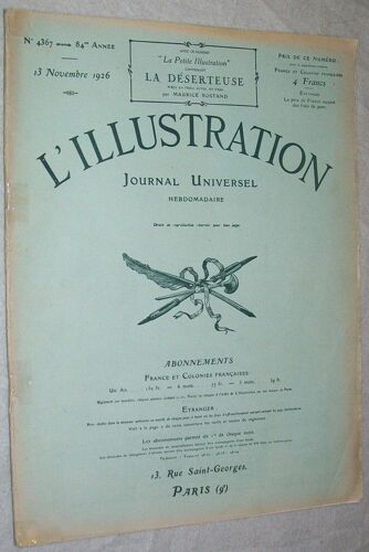Illustration (L') N°4367 Du 13-11-1926