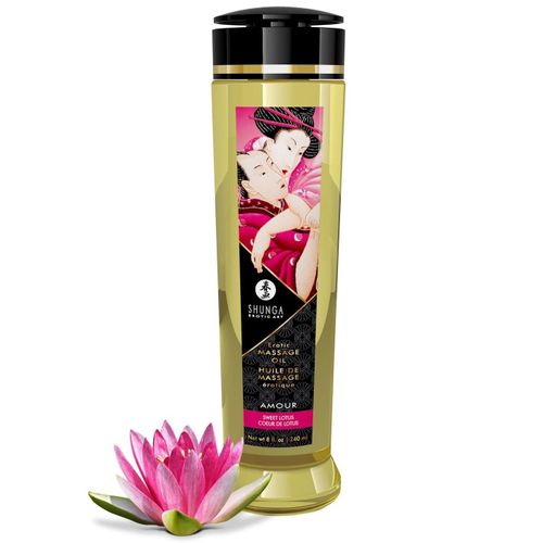 Huile De Massage Amour Saveur Coeur De Lotus - 240 Ml Shunga Erotic Art 