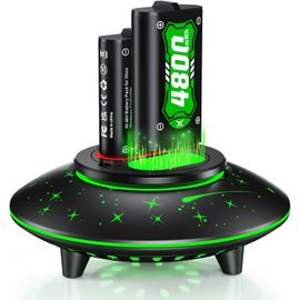 CMWX-Batterie pour Xbox One/Xbox Series X/S, 6 Modes LED RGB Station de Charge Rapide 2 * 4800mWh Batterie Rechargeable pour Manette Xbox Series X/S/Xbox One/One S/One X/One Elite(RGB LED Modes)