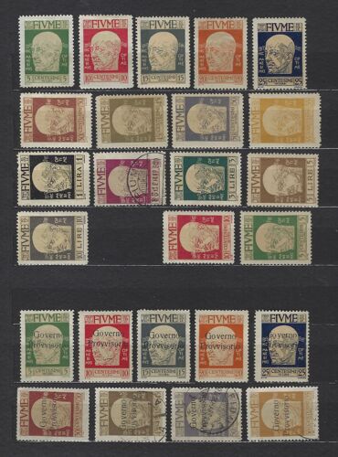 Lot De 25 Timbres De Fiume De 1920 Et 1921 Gabriele D'aununzio