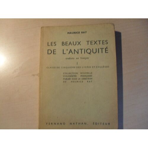 Les Beaux Textes De L'antiquite I
