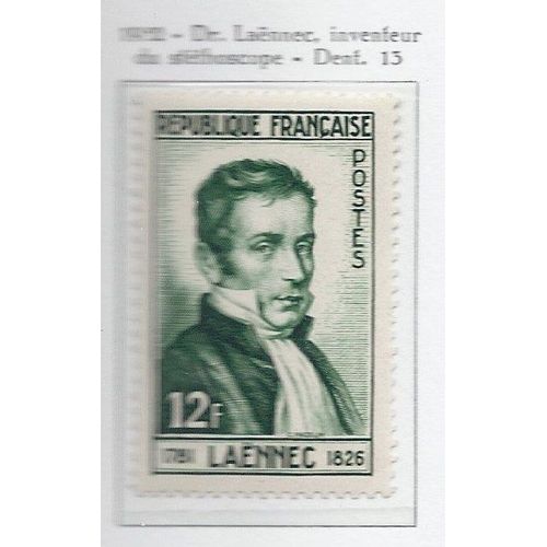 Yvert France N° 936. Dr René Laennec. Neuf Sc** (Mnh)