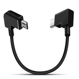 Câble USB type C vers micro-USB Charge et Sycnhro Rapide Prise Coudée 30cm Noir