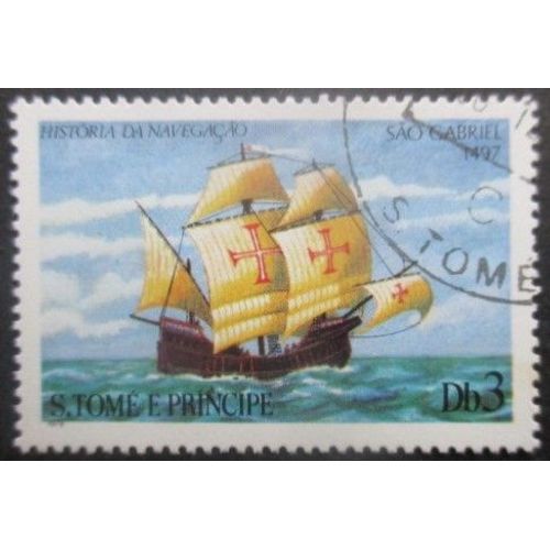 St Thomas Et Prine N°568 Bateau Ancien Oblitéré