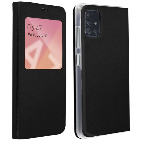 Housse Samsung Galaxy A71 Étui Fenêtre d'affichage Protection Intégrale Noir