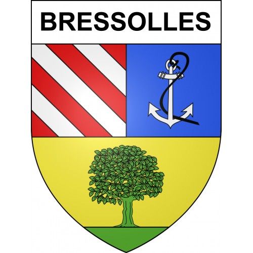 Bressolles 03 Ville Sticker Blason Écusson Autocollant Adhésif - Taille : 17 Cm