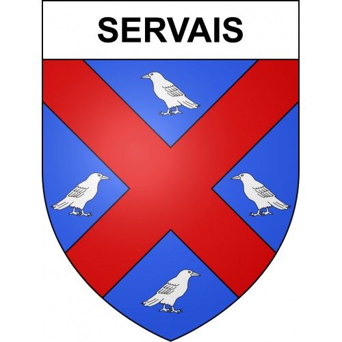 Servais 02 Ville Sticker Blason Écusson Autocollant Adhésif - Taille : 17 Cm