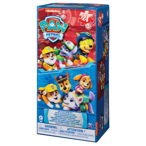 GAMES BOITE CARTON 2 PUZZLES LENTICULAIRES Paw Patrol