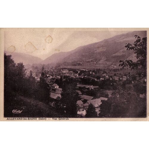Carte Postale Ancienne, France, Isère ( 38 ), Allevard, Vue Générale - Oblitération 1946