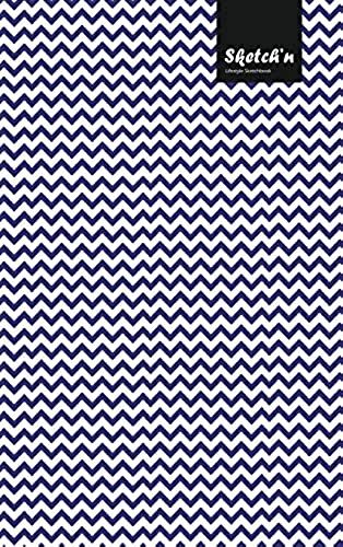 Sketch'n Lifestyle Sketchbook, (Waves Pattern Print), 6 X 9 Inches (A5), 102 Sheets (Blue)