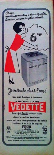 Publicite Ancienne (Novembre 1956) Pour Les Machines A Laver " Vedette " Dessin De Pierre Lacroix