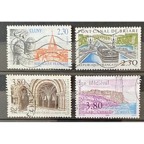 Lot De 4 Timbres Oblitérés France 1990 Y&T N° 2657 À 2660