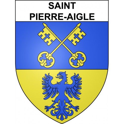 Saint-Pierre-Aigle 02 Ville Sticker Blason Écusson Autocollant Adhésif - Taille : 17 Cm