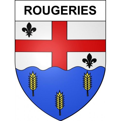 Rougeries 02 Ville Sticker Blason Écusson Autocollant Adhésif - Taille : 17 Cm