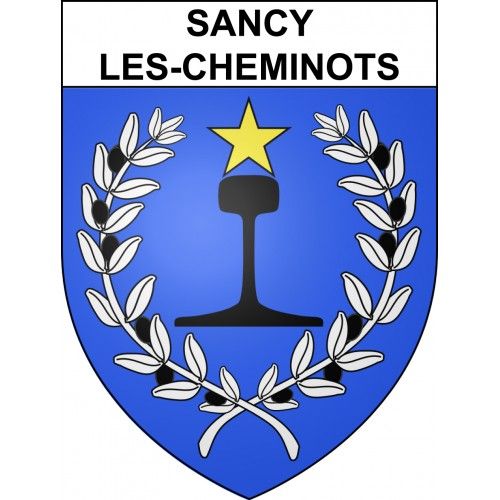 Sancy-Les-Cheminots 02 Ville Sticker Blason Écusson Autocollant Adhésif - Taille : 12 Cm