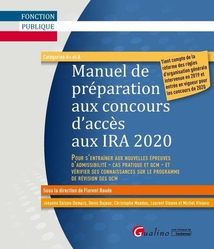 Manuel De Préparation Aux Concours D'accès Aux Ira - Edition 2020