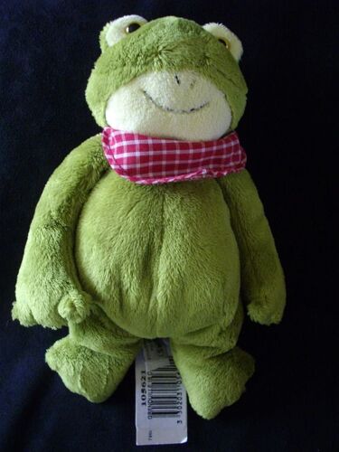 Grenouille Doudou Vert Jaune Foulard Rouge Peluche 24 Cm