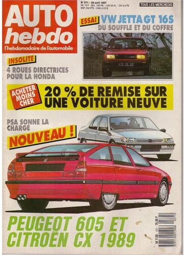 Auto Hebdo N° 571 : Vw Jetta Gt 16s