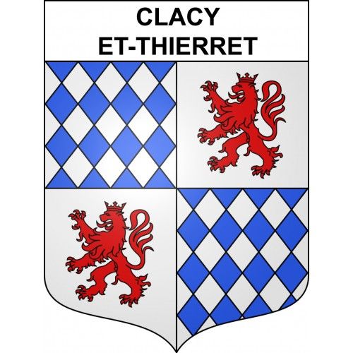 Clacy-Et-Thierret 02 Ville Sticker Blason Écusson Autocollant Adhésif - Taille : 17 Cm