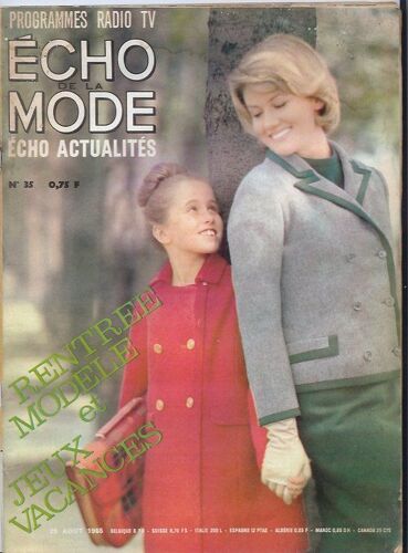 Echo De La Mode N° 35 Du 29/08/1965