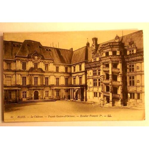 Carte Postale Ancienne Loir Et Cher Blois Le Chateau Facade Gaston D Orleans Escalier Francois 1er