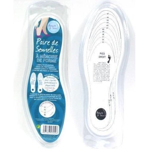 Paire De Semelles À Mémoire De Forme Ultra Confortable Confort Des Pieds Taille Reglable