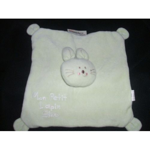 Tout Simplement Doudou Lapin Carré Plat Vert Casino
