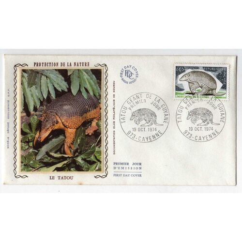 France Guyane - 19/10/1974 - Enveloppe 1er Jour - Tatou Protection De La Nature - Cayenne - Y&t N°1819