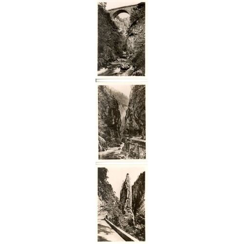 La Grande Chartreuse  . " 3 Photos Epoque  ". Route . Pont . Lacet .