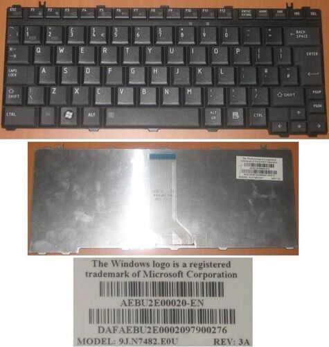 Clavier Qwerty UK Pour ADVENT 7048 7019 7035 7080 7081 7083 7084 7085 7086 7087 7088 7090 7105 7109 Series, Noir / Black, Model: AEBU2E00020, P/N: 9J.N7482.E0U