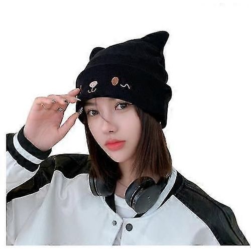 Bonnet D'automne Et D'hiver Pour Femme, Joli Bonnet Tricoté Avec Oreilles De Chat, Protection Des Oreilles, Chaud Et Froid, Pour Adulte
