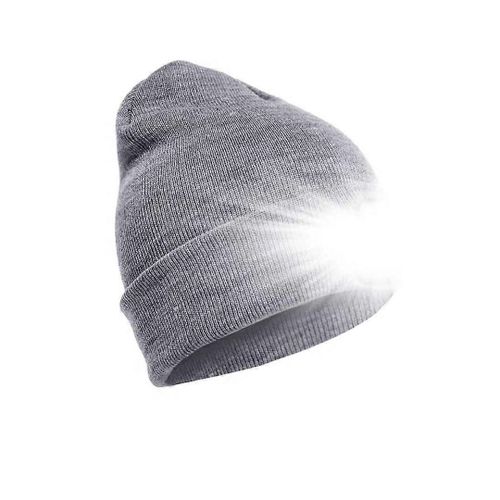 Bonnet Unisexe À Led Avec Batterie Rechargeable Usb, Éclairage Haute Puissance 5 Heures (1 Pièce) - Gris