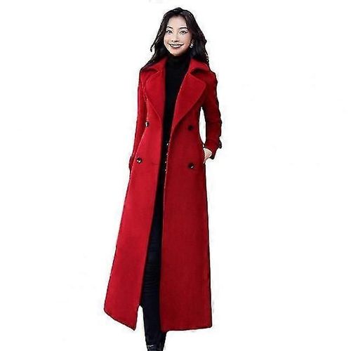 Manteau D'hiver Thermique Pour Femme, Veste Mi-Mollet, Style Formel, En Mélange De Laine, À Double Boutonnage, Épais, Taille Xl
