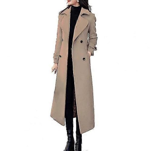 Manteau D'hiver Thermique Pour Femme, Veste Mi-Mollet, Style Formel, En Mélange De Laine, À Double Boutonnage, Épais, Taille S