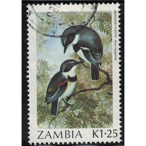 Zambie 1987 Oblitéré Used Oiseau Passereau Batis Margaritae De Margaret Ou De Boulton Su