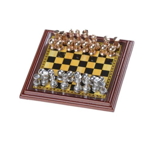 Jeu D'échecs En Bois Échiquier Avec Roi Jeu De Plein Air Échecs Classique En Alliage De Zinc Pièces D'échecs
