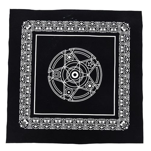 1pc Velours Tarot Nappe Autel Pentacle Soleil Broderie Jeu De Société Tarot Nappe 49cm X 49cm