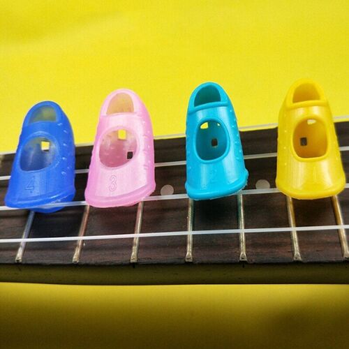 4 pièces/ensemble Silicone doigts gardes guitare doigts protecteurs ukulélé guitare accessoires pour formation apprentissage guitare