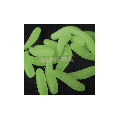 50pcs Crémeux En Plastique Souple Mouche Grub Doux Leurre Appâts Odeur Vers Lueur Crevettes Pêche Leurres 1.6cm En Gros