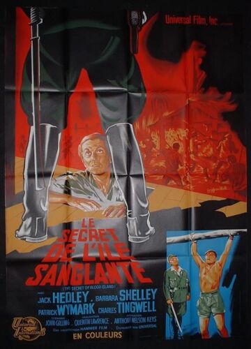 Le Secret De L'ile Sanglante - Film R?alis? En 1964 Par Quentin Lawrence Avec Jack Hedley, Barbara Shelley, Patrick Wymark - Affiche De Cin?ma Originale Fran?aise Pli?e, 120x160cm - Hammer Film