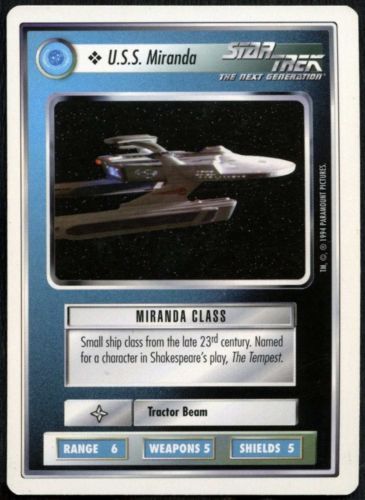 Trading Card Star Trek The Next Generation U.S.S. Miranda Class