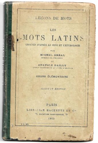 Les Mots Latins Groupes D'apres Le Sens Et L'etymologie, Cours Elementaire