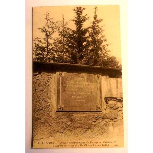 Carte Postale Ancienne Isere Laffrey Plaque Commemorative Du Passage De Napoleon 1 Er A Laffrey Au Retour De L Ile D Elbe 7 Mars 1815