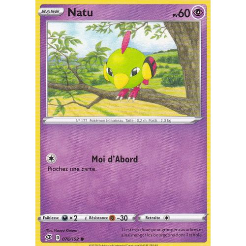 Carte Pokemon - Natu - 076/192 - Épée Et Bouclier 2 Clash Des Rebelles