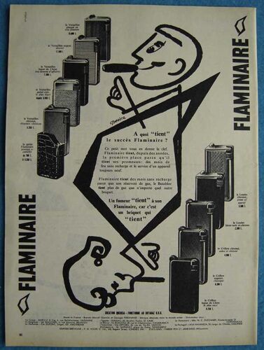 Publicité Papier - Briquet Flaminaire De 1955