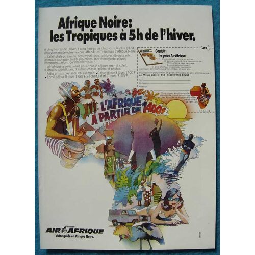 Publicité Papier - Compagnie Aérienne Air Afrique De 1973