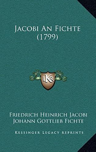Jacobi An Fichte (1799) (German Edition)
