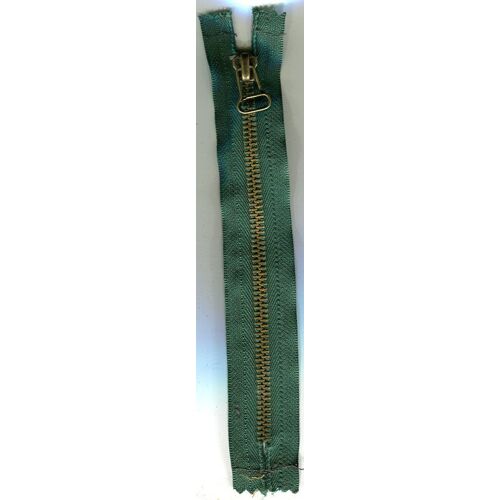 Fermeture Éclair - Métal Vert - 17 Cm