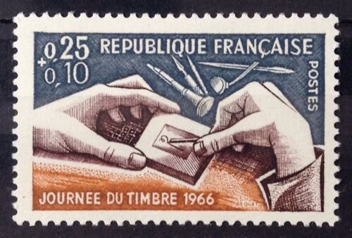 Journée Timbre 1966 - Gravure Poinçon 0,25+0,10 (Impeccable N° 1477) Neuf** Luxe (= Sans Trace De Charnière) - France Année 1966 - N28477