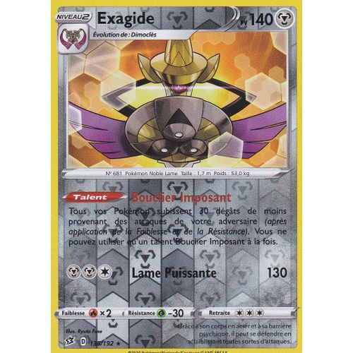 Carte Pokemon - Exagide - Holo Reverse - 135/192 - 140 Pv - Épée Et Bouclier 2 Clash Des Rebelles